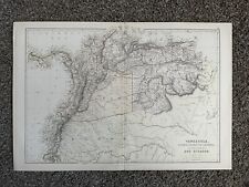 Venezuela, United States Of Columbia & Ecuador 1882 Original Lithograph Map
