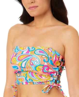 Salt + Cove Juniors' Swirl Girl Lace-Up Side Cami Bikini Top S strapless convert - Image 1 of 3