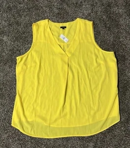 Talbots women’s plus size 3X petite NWT new yellow sleeveless tank top blouse - Picture 1 of 6