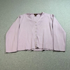 Esperanto Sweater Woman XL Purple Cardigan Coastal Cottage Academia Heritage - Picture 1 of 7