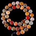 Natural 12Mm Multicolor Picasso Jasper Gemstone Coin Loose Beads 15 Aaa