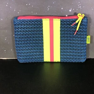 Ipsy Cosmetic Makeup Bag Pouch Neon Blue Pink Green Roughly 7" x 5" - Picture 1 of 5