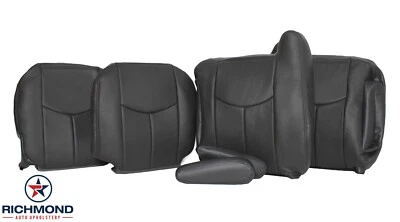 GMC Sierra SLT 2006 - Fundas de asiento de cuero completas para conductor y pasajero gris oscuro Foto 1 de 4