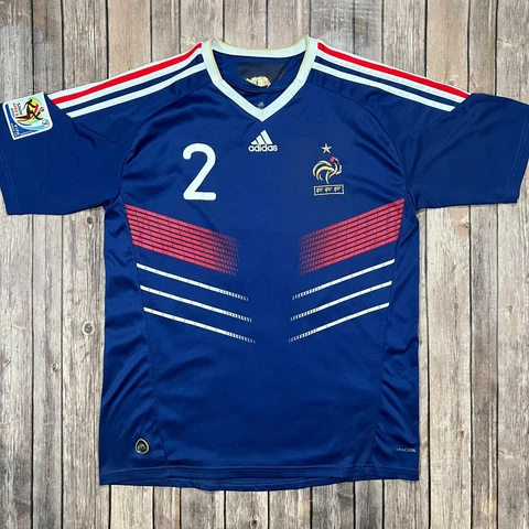 France 2010 World Cup Adidas #2 Home Jersey XL Mens Blue Kit Shirt Soccer Cover