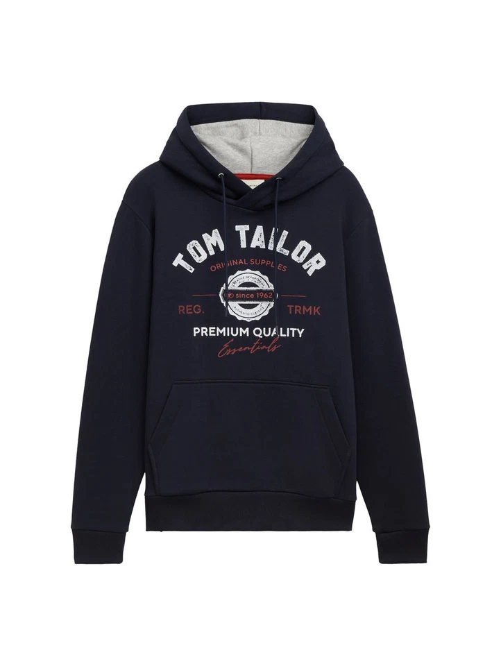 TOM TAILOR Homme Pull à Capuche Imprimé - Coupe Regular S M L XL XXL 3XL Coton - Photo 1/1