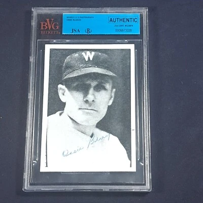 Ossie Bluege Signed 3x5 Photo JSA Beckett Senators Slabbed B - Image 1 of 2