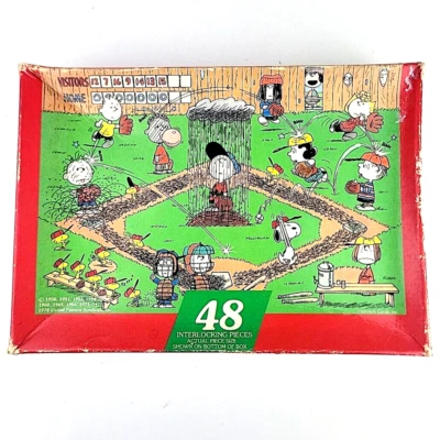 Springbok Charlie Brown Puzzle All-Star Baseball 48 Jumbo Pcs 1978 Complete - Image 1 of 4