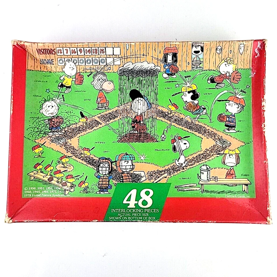 Springbok Charlie Brown Puzzle All-Star Baseball 48 Jumbo Pcs 1978 Complete - Image 1 of 4