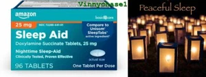 Compresse ausiliarie per sonno di base premium, doxilammina succinato 25 mg, notturno - nuove - Foto 1 di 1