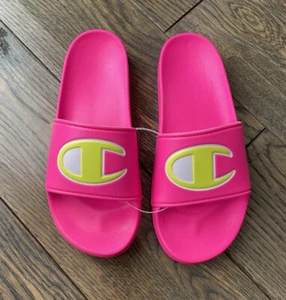 Champion Youth Girls IPO-R Logo Slide Sandals - Hot Pink - Size US 3-NWT - Picture 1 of 5