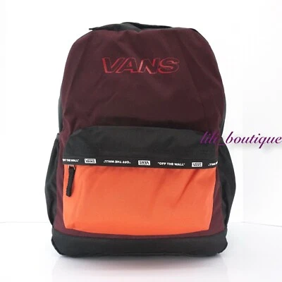 NUEVO CON ETIQUETAS Vans Sporty Realm Plus Mochila Escuela Laptop Bolso Negro Blanco Pimentón Vino Foto 1 de 4