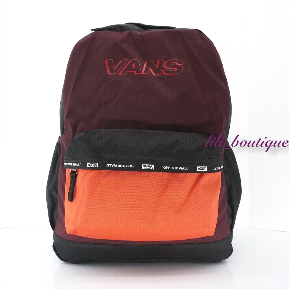 VANS Sporty Realm Plus Backpack Travel Gym School Bag Port Royale Black Adult