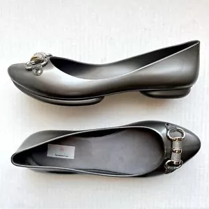 Morgan Miller The Queen of Sole Pewter Gray Jelly Slip On Flat Shoes Women’s 8 - Picture 1 of 12