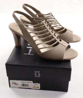 Sandalias de tacón Naturalizer para mujer 9,5 M tocador topo con tiras Foto 1 de 4