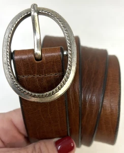 Gap Gürtel W's Gr. 36 mittelbraun Echtleder gebürstet Neusilber ovale Schnalle - Bild 1 von 9