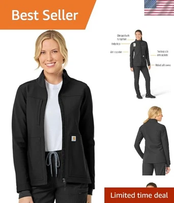 Scrubs女式抓绒夹克医疗现代版型保暖防水剂 — 第 1/4 张图片