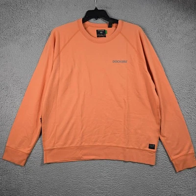 Dockers SWEATSHIRT Mens 2XL XXL ORANGE Crewneck Lightweight Long Sleeve NWT - Image 1 of 4