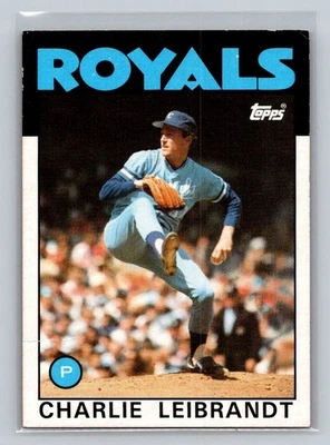 1986 Topps #77 Charlie Leibrandt Kansas City Royals Baseball Card - Image 1 of 2