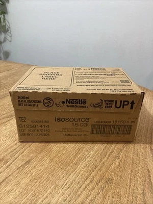 Nestlé Isosource 1,5 Cal Nutrição Completa com Fibra 8,45 oz - Estojo de 24 -NOVO - Imagem 1 de 4