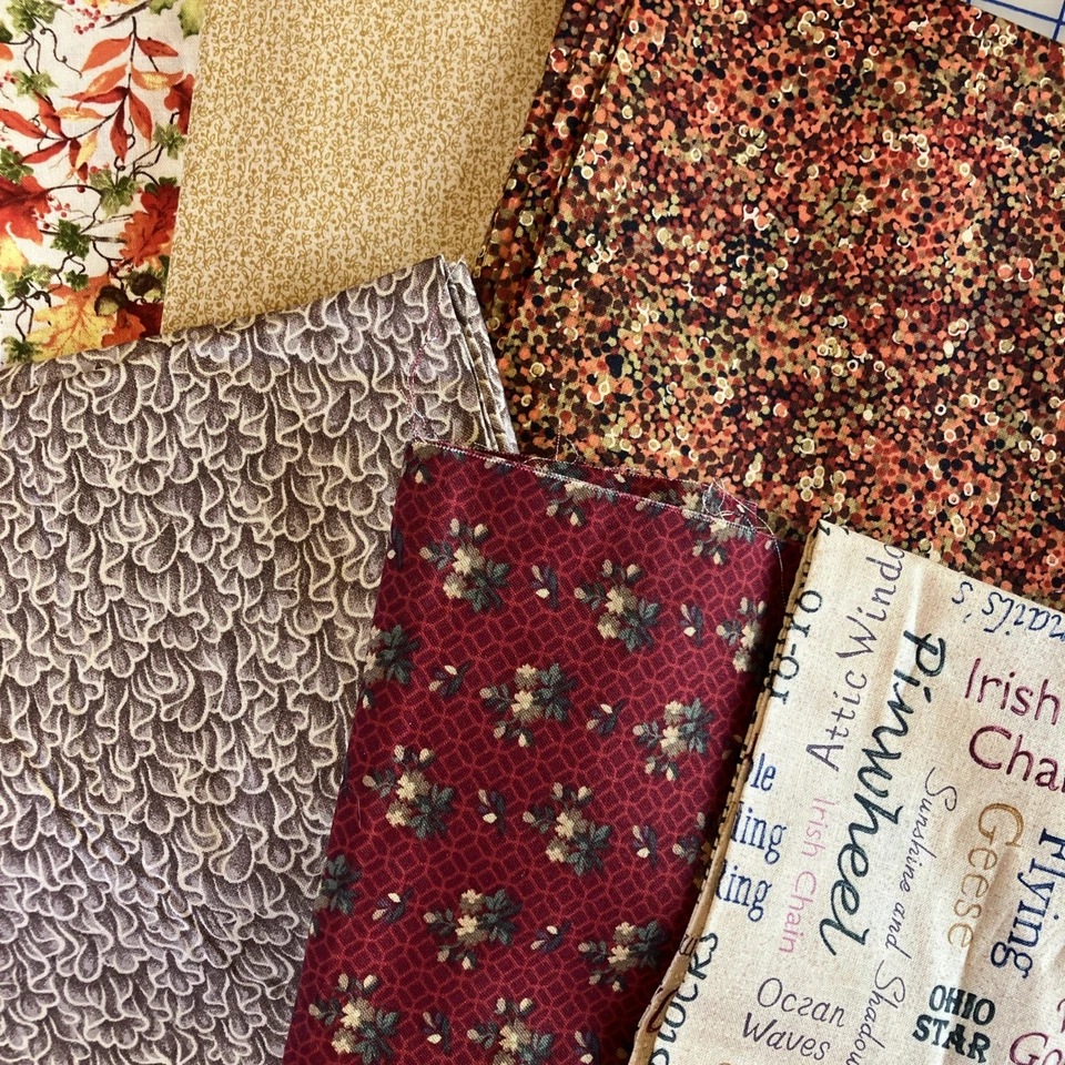Paquete Variedad Otoño 5+ Yardas Hojas Tela Otoño Acción de Gracias Acolchado Costura Foto 1 de 1