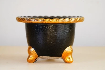 Bonsai japonés orquídea Omoto maceta φ4,3" (11 cm) borde/pie metal esmaltado Y917 Foto 1 de 4