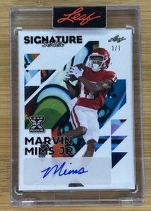 (1/1) 2023 Leaf Signature Series - Marvin Mims Jr. Autograph #BA-MMJ (AU, RC) - Picture 1 of 2