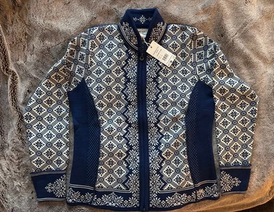 Dale of Norway Women’s 100% Merino Wool Christiania Sweater XL Blue NEW w tags - Image 1 of 4