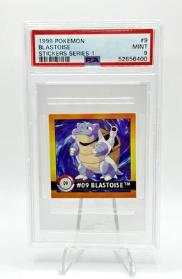1999 Pokémon Stickers Series 1 #9 Blastoise – PSA 9 MINT – Vintage WOTC Era - Image 1 of 2