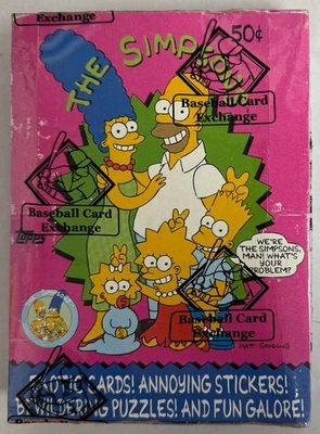 Tarjetas coleccionables Topps Los Simpson 1990 caja de cera sin abrir BBCE (B) Foto 1 de 4