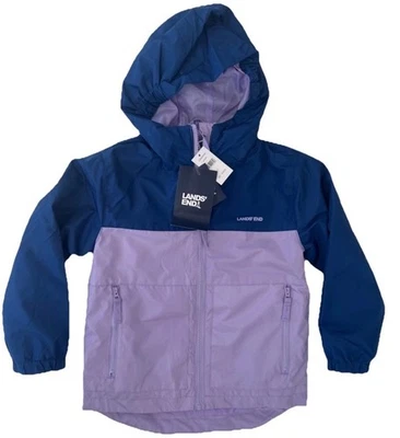 NWT Lands End Girls 3 in 1 Jacket HoodedWater Resistant Color Purple Size 4 - Image 1 of 2