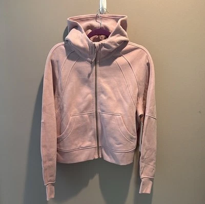 NUEVO CON ETIQUETAS Sudadera con Capucha Lululemon Buceo Grande Cremallera Completa Talla M/L Rosa Neblina/Oro Rosa Foto 1 de 4
