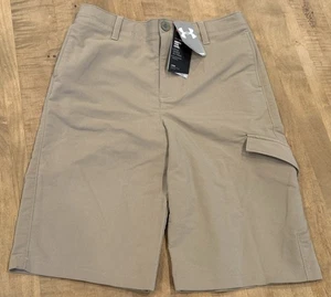 NEW Under Armour Matchplay Shorts Youth Large L 1277223 adjustable Cargo Khaki - Picture 1 of 16