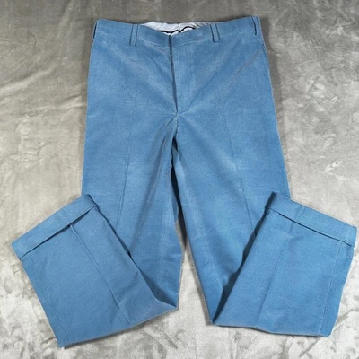 Pantalones Ben Plateados Para Hombre 36x31 Azul Pana Hechos en Italia Pontoglio 1883 Puños Foto 1 de 4