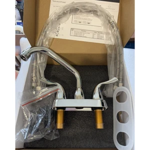 Phiestina 4 Inch 2 Handles Centerset Bathroom Sink Faucet Chrome - Picture 1 of 5