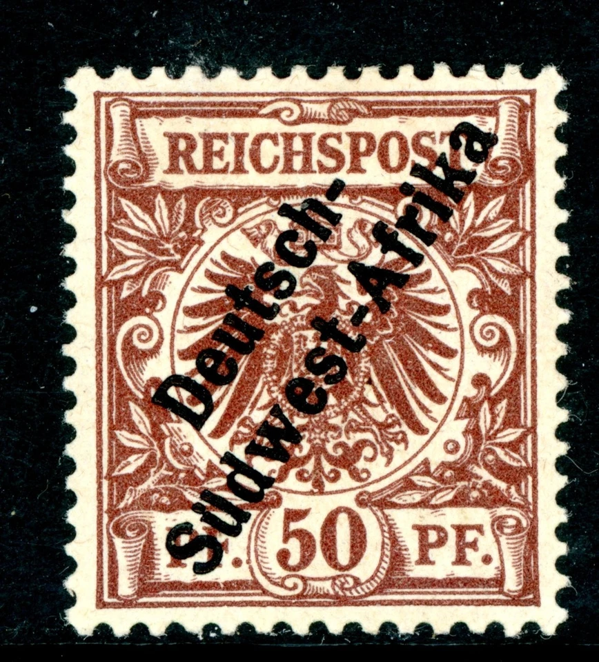 Germany 1897 SWA Southwest Africa 50pf Red Brown First Issue Scott #6 Mint H123 - Image 1 of 4