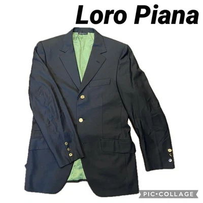 Chaqueta a medida de lana italiana Loro Piana verde L Foto 1 de 4
