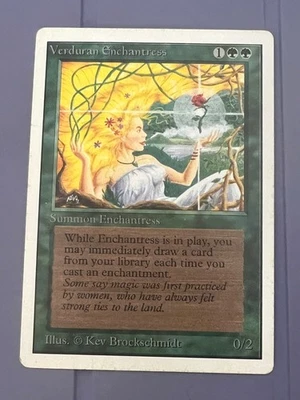 Magic the Gathering MTG Unlimited Verduran Enchantress LP+  (Beta Bob) - Image 1 of 2
