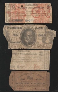 DEALERS LOT of (4) MIXED OBSOLETE CURRENCY NOTES CIVIL WAR ERA MONEY 1733 - Picture 1 of 2