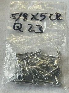round head slotted wood screws 5/8  x 5 pk 23 Chrome Plated - Picture 1 of 1