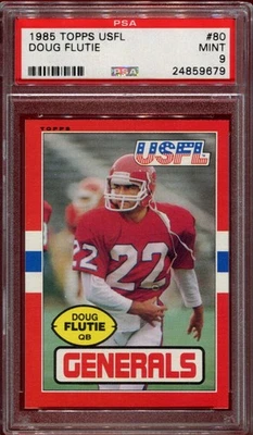 1985 Topps USFL Doug Flutie #80 RC PSA 9 - Image 1 of 2