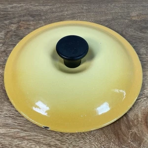 Le Creuset Saucepan Lid 16 Replacement Spare Cast Iron Enamel Sun Yellow Orange - Picture 1 of 15