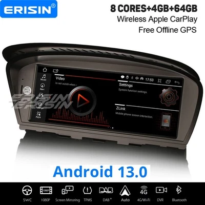 8,8" Android 14 DAB+ Autoradio Navi Für BMW E90 E91 E92 E93 E60 E61 E63 E64 CCC - Bild 1 von 4