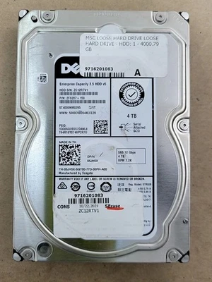 DELL SEAGATE ST4000NM0295 2FS207-150 Hard Drive 4TB 3.5" SAS - Image 1 of 2