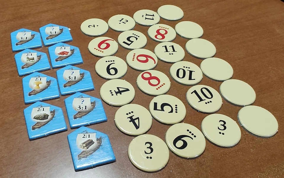 COMPLETE Settlers of Catan 5th Ed Replacement Harbor Pieces Number Tokens - Image 1 of 1