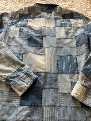 Ralph Lauren Polo Cowboy  Sportsman Patchwork Aztec Western Denim Jean Shirt L - Image 1 of 4