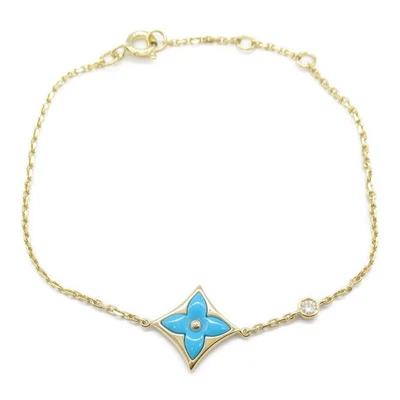 LOUIS VUITTON LV Star Blossom Bracelet 18K Yellow Gold Diamond Turquoise - Image 1 of 4