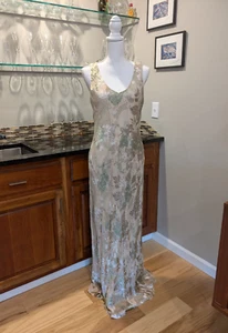 Stunning Sexy Beaded V-Neck Maxi Slip Dress Gown with Sheer Modisty Jacket - Picture 1 of 14