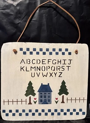 School House ABC’S Handpainted Sign Rustic 10x9 Slate Wall Art - Image 1 of 2