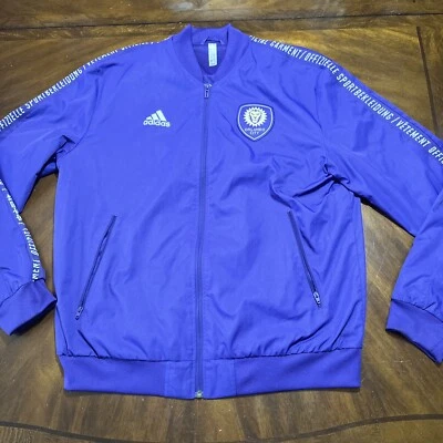 Adidas Orlando City SC Warm Up Jacket Mens Medium Purple Full Zip Track Banded - Image 1 of 4