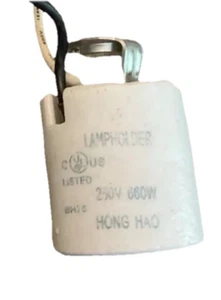 Unglazed Porcelain Lamp Holder Socket 8H75 250V 660W/ Fix/Redo - Picture 1 of 15
